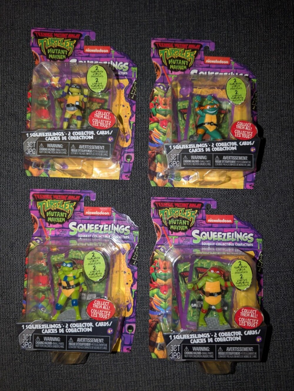 Teenage Mutant Ninja Turtles Mutant Mayhem Squeezelings COMPLETE Set Of 4 NEW